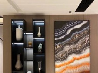 简约轻奢K625银丝直纹木饰面室内住宅装修实景案例